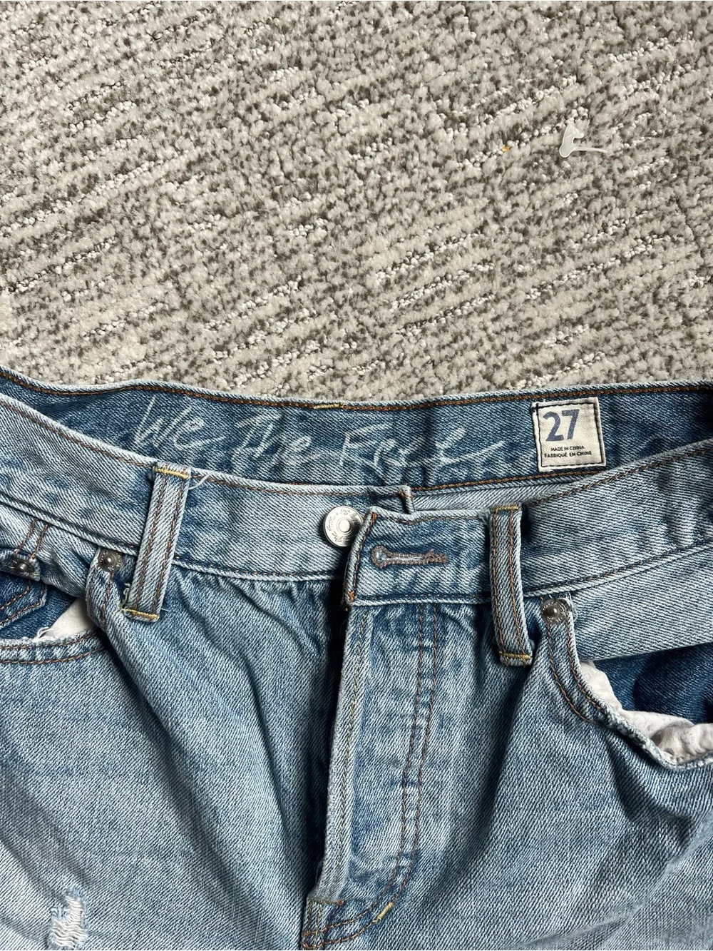 We the Free Blue Denim Shorts